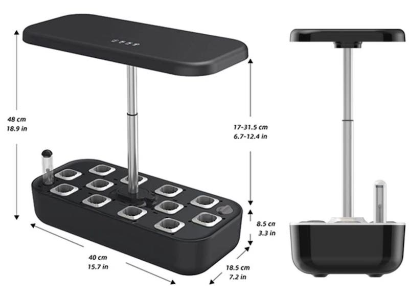 kit lámpara de cultivo led 12 plantas