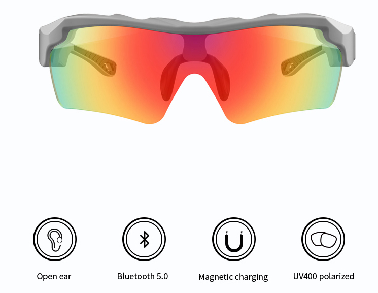 Gafas de bicicleta inteligentes para deportes con soporte bluetooth