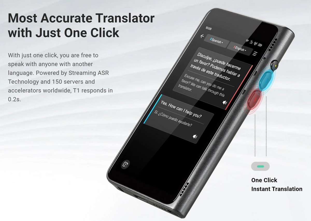 traductor de bolsillo portátil t1