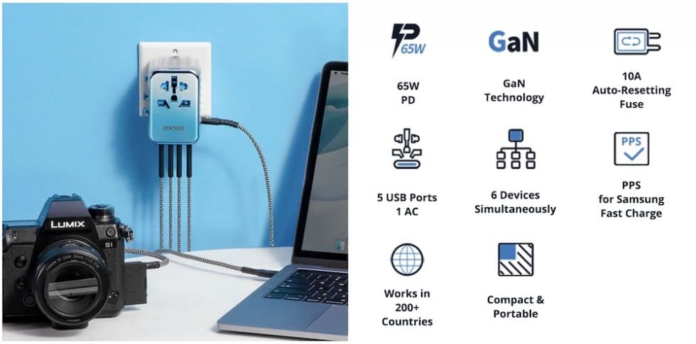 adaptador de viaje para cargar UE EE. UU. GB